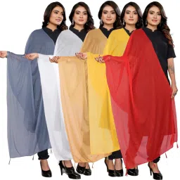 Lycra Blend Solid Multicolor Women Dupatta-image-29