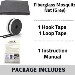 royalkart FiberGlass Mosquito Net for Windows (120x150 cm, Grey) Insect Net image 3