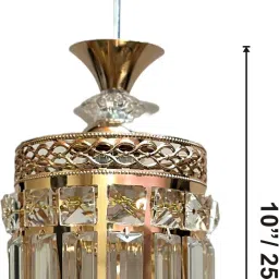 LED 9 Watt K9 Crystal Ceiling Lamp, Golden, 7 Colors Lights by Switching On/Off, Chandelier Ceiling Lamp-image-63