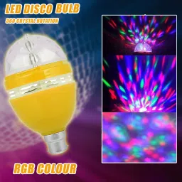 beertech 360 Degree Rotating LED RGB Color Rotating Bulb for Indoor & Outdoor Party Single Disco Ball image 5
