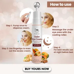 tnw - the natural wash Under Eye Cream with Metallic Roll On, Reduces Dark Circles & Puffiness-Set of 2 image 3