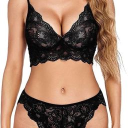 Self Design Women Bikini Black Swimsuit-image-54
