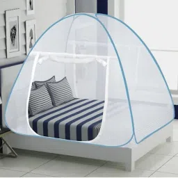 Polyester Kids Washable ARS Polyester Adults King Size (Double Bed) Mosquito net Mosquito Net Blue Mosquito Net-6