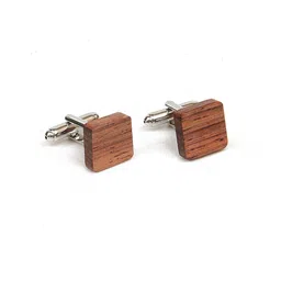 Calvadoss Silver-Toned & Brown Cufflink-image-8