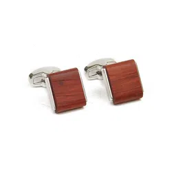 Calvadoss Silver-Toned & Brown Premium Cufflink-image-9