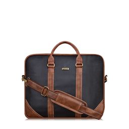 LOREM Unisex Brown & Black Textured Messenger Bag-25