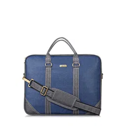 LOREM Unisex Blue & Grey Textured Messenger Bag-65