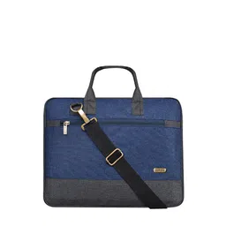 LOREM Unisex Blue & Grey Textured Messenger Bag-13