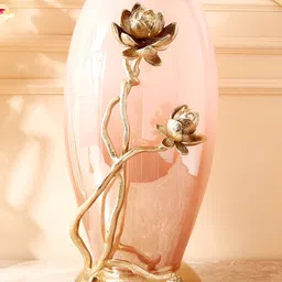 Home Centre Eternity Vivere Beige & Pink Lotus Vase-image-90