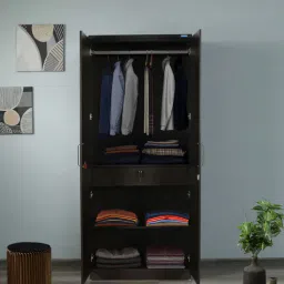 spacewood Kosmo Weave 2 Door Wardrobe In Vermont Finish With Mirror & Drawer-picture-24