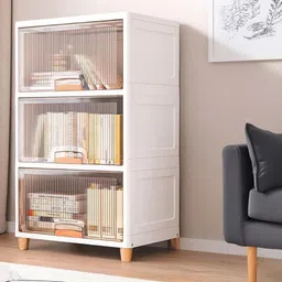 zivety 3-Shelf almirah of clothes, cupboard clothes , plastic almirah, wardrobe plastic PP Collapsible Wardrobe-picture-34