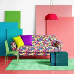 artzfolio AZ5008339SOF_FB_RF_R-SP_D56^80_VL Poly Triangular Facets Pattern Velvet Sofa Fabric Sofa Fabric image 3