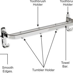 nexanest Space-Saving Foldable Towel Rack/Shelf and Hooks/Wall Mount Bath Organizer With 24 inch 1 Bar Towel Rod image 5