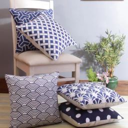 romee Black Velvet Geometric 16x16 inches Cushion Cover (5Pc)-picture-24