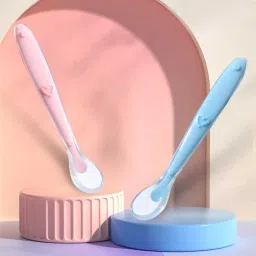 Silicone Baby Self Feeding Spoon with Ultra Soft Tip 4 M+- Silicone, Stainless Steel-21
