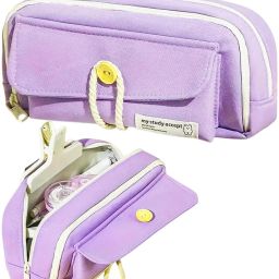 Pencil Case Pencil Pouch for College Student solid Art Canvas Pencil Box Aesthetic Pencil Case Organizer, Multipurpose Zipper Pouch for Kids & Adults Art Canvas Pencil Box-image-86