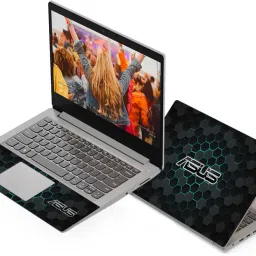 Anweshas Asus Black Honeycomb Full Panel Laptop Skins Upto 15.6 inch - No Residue, Bubble Free - Removable HD Quality Printed Vinyl/Sticker/Cover Compatible For Self Adhesive Vinyl Laptop Skin Compatible for 15.6 inch-image-17