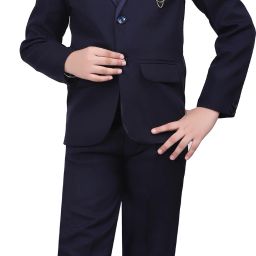 Boys Coat Pant Suit Set Solid Suit-image-10
