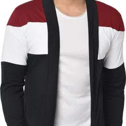 Men Asymmetric Full Sleeve Multicolor Shrug-image-94