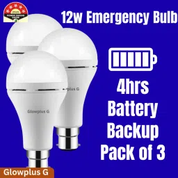 Pack of 3 – 12W Emergency Bulbs | Inverter Bulbs for Home, Shop, Office 3 hrs Bulb Emergency Light-47