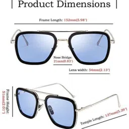 ruhi UV Protection, Polarized, Night Vision, Gradient Rectangular Sunglasses (Free Size) image 4