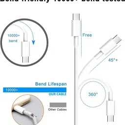 MAK Type C 2.4 A 1.3 m Type C to C 60W PD Support Fast Data Sync Charging Cable image 3