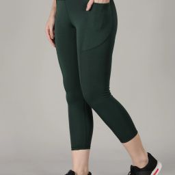 Solid Women Dark Green Tights-image-77