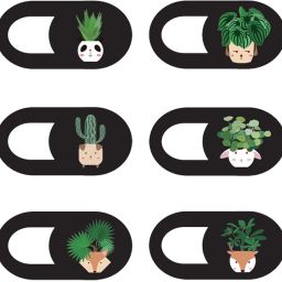 mizi Webcam Privacy Camera Cover - Plant 05 (Black) Compatible with all Laptop, Phones, Computer, Tablet Flash Cover-image-1
