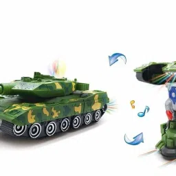 Automatic Deformation Combat Tank Transformer Robot Toy with Music-9