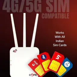 COFE 4G Sim Router with Triple Antenna, Support All GSM Sim with 120 Mtr Range Vivek 4G Router 2.4 GHz 300 Mbps Wifi Speed Single Band External Antenna MiFi (Sim Based) image 3