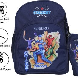CRICKET INDIAN DREAM School Kids Bag with pencil pouch 16 Inches- (BLUE , 20 )L Waterproof School Bag-image-29
