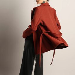 Polyester Solid Coat For Women-image-80