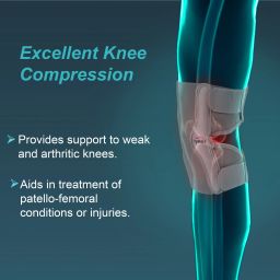 tynor Elastic Knee Support, Grey, Large, 1 Unit Knee Support image 2
