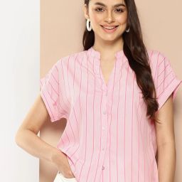 Women Regular Fit Striped Casual Shirt-image-1
