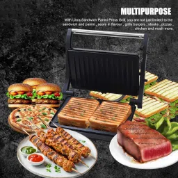 libra by libra Sandwich Maker grill toast with Floating Hinges, 1000 Watts Panini Open Grill image 3