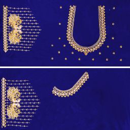 Unstitched Art Silk Blouse Material Embroidered-image-74
