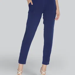 lyra Women Regular Fit Blue Cotton Blend Trousers-picture-16