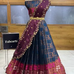 fabcartz Self Design Semi Stitched Lehenga Choli-picture-2