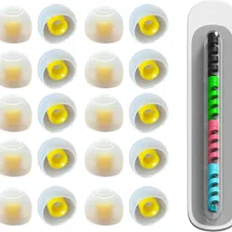 DEFENDER HUB Silicone Rubber Earbuds Tips, Eartips, Earpads ( 20 Pcs ) & 4 Cable Protector In The Ear Headphone Cushion-image-74