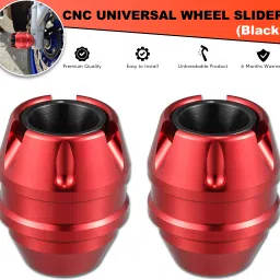 Motorcycle Red Front Fork Slider | Wheel Frame Slider | Axle Protector Bike Crash Guard-image-57
