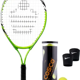 Drive-23 Junior Size Racket (6 to 8 Year) With Tennis Ball Multicolor Strung Tennis Racquet-image-38
