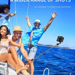 FITUP Black Color 60 cm Long Selfie Stick Cum Tripod | Portable And Adjustable XT-02 Selfie Stick , Extendable Selfie Stick With Tripod Stand And Detachable Wireless Bluetooth Remote, Ultra Compact Selfie Stick For Mobiles Tripod, Monopod image 4