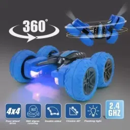 Plastic Remote Control Rechargeable Stunt Car Toy With Led Lights For Kids-image-57