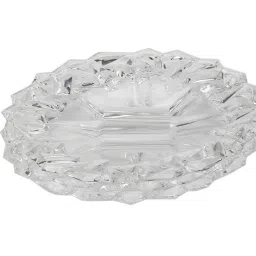 1st Time Combo Of 2 Beer Glass And 1 Snack Plate, Transparent, Glass, Pack Of 3 -A44 Glass Tray Set-image-1