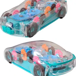 vally Transparent Car with 360 Degree Rotation with Sound Music & Light Toys for Kids image 2