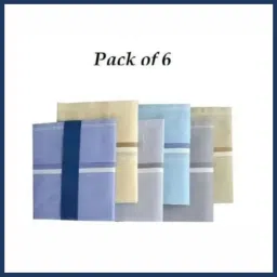LYSOO (6-Pcs) Multi-Color Striped Cotton Hanky For Boys & Men ["Multicolor"] Handkerchief-picture-32