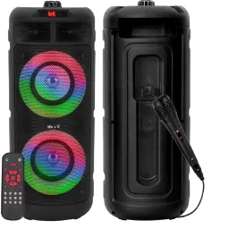 ME&U Musical Powerhouse PRO 40watt RGB light Bluetooth FM Aux USB karaoke Wired mic 50 W Bluetooth Tower Speaker-32