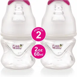 beebaby Comfort Slim Neck Baby Feeding Bottle. 100% BPA Free. Pink, 60 ML, Pack of 2 - 60 ml-picture-22
