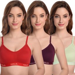 Pack of 3 Women Sports Non Padded Bra-image-39