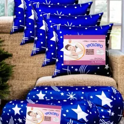 5 Cushion And 2 Polyester Fibre Abstract Bolster Pack of 7-image-48
